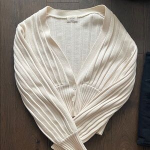 Wilfred Cream Ribbed Cardigan